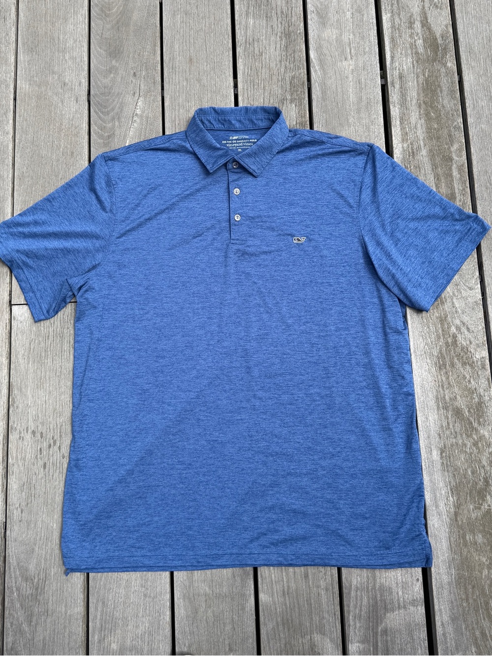Vineyard Vines Men's Heather Blue Performance Polo - XL